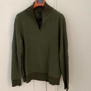 J.Crew Hunter Green Men’s Zip-Up Sweater - Medium